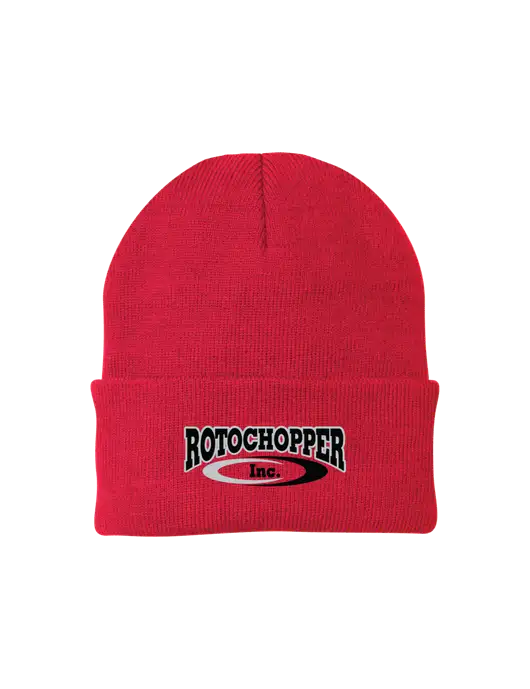 Red Knit Cap w/Rotochopper Logo
