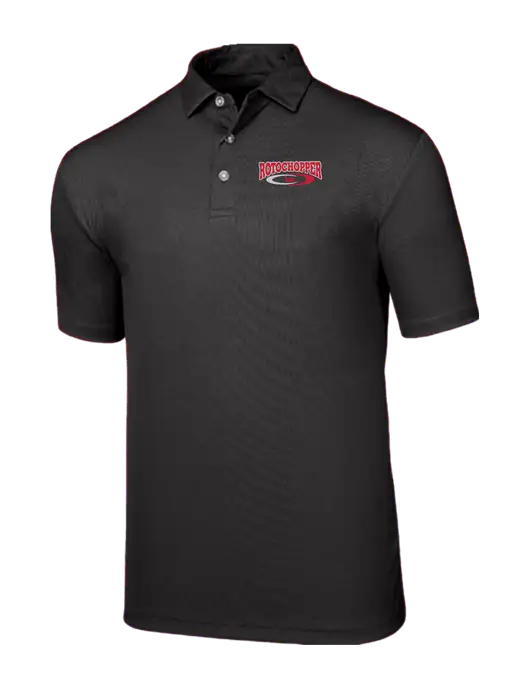 Callaway Birdseye Black Polo w/Rotochopper Logo