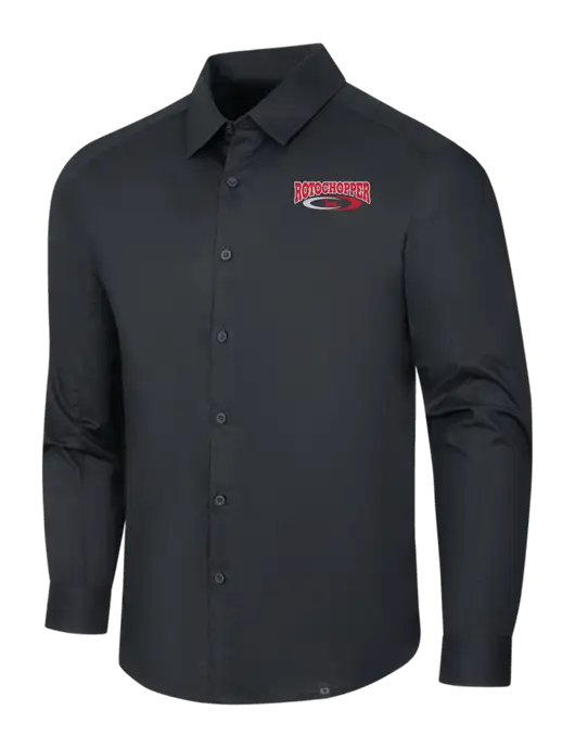 OGIO Black Commuter Woven Shirt w/Rotochopper Logo