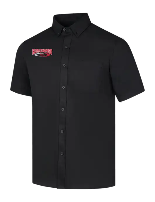 Short Sleeve Deep Black Superpro React Twill Shirt w/Rotochopper Logo