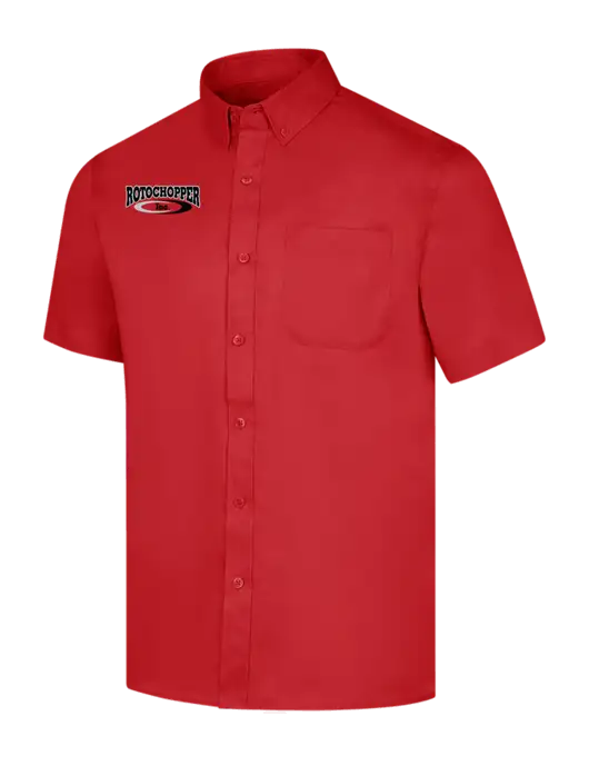 Short Sleeve Red Superpro React Twill Shirt w/Rotochopper Logo