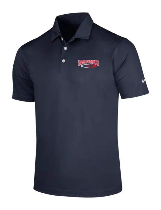 NIKE Dark Navy Dri-Fit Vertical Mesh Polo w/Rotochopper Logo