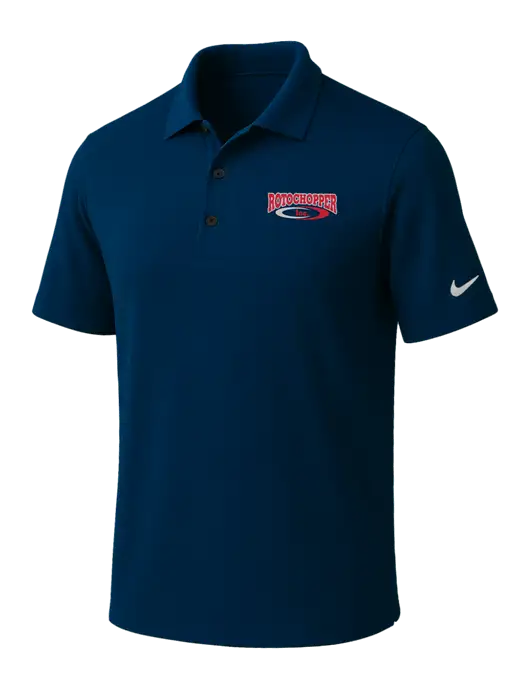 NIKE Navy Dri-Fit Micro Pique Polo w/Rotochopper Logo