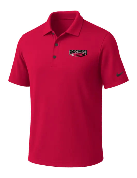 NIKE Red Dri-Fit Micro Pique Polo w/Rotochopper Logo