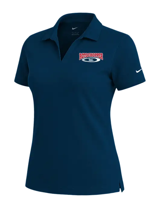 NIKE Navy Womens Dri-Fit Micro Pique Polo w/Rotochopper Logo