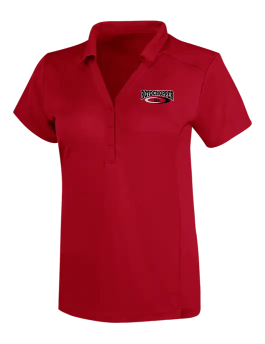OGIO Red Womens Framework Polo w/Rotochopper Logo