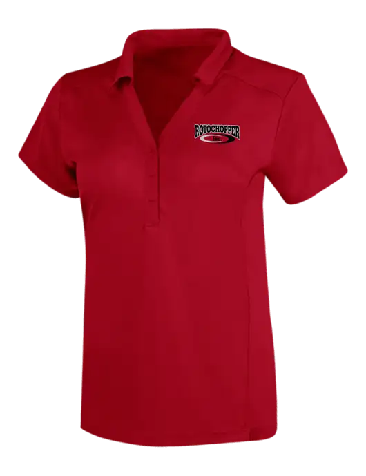 OGIO Red Womens Framework Polo w/Rotochopper Logo