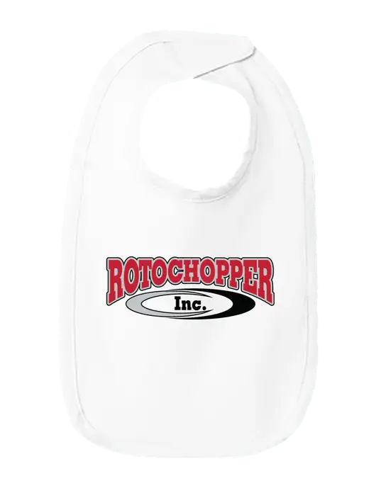 Rabbit Skins White Infant Premium Jersey Bib w/Rotochopper Logo