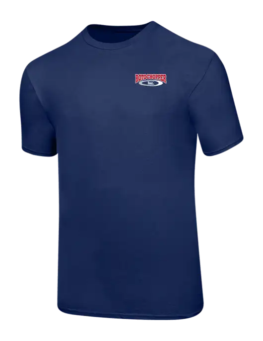 Ring Spun Navy 4.5 oz T-Shirt w/Rotochopper Logo