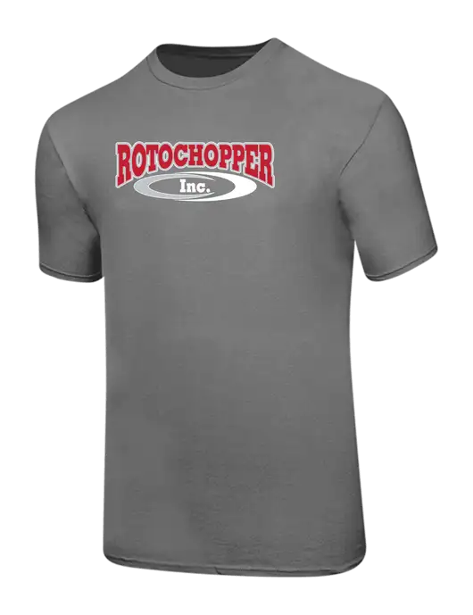 Ring Spun Medium Grey 4.5 oz T-Shirt w/Rotochopper Logo
