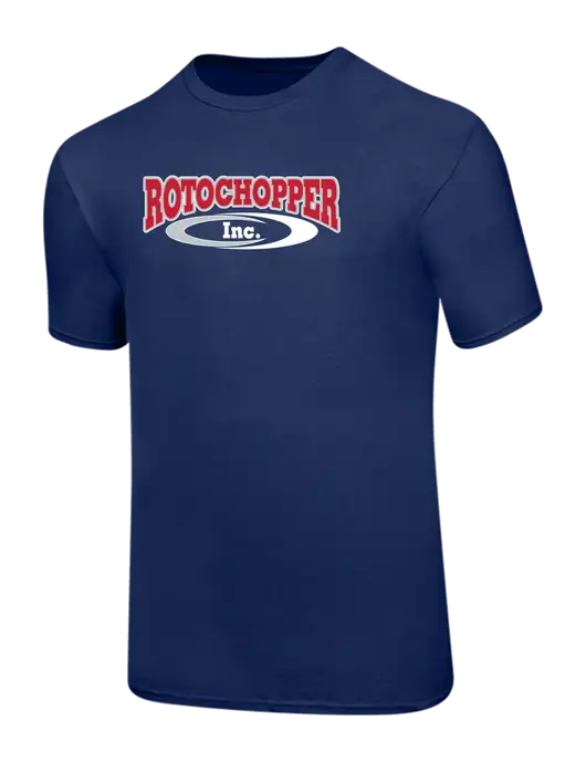 Ring Spun Navy 4.5 oz T-Shirt w/Rotochopper Logo