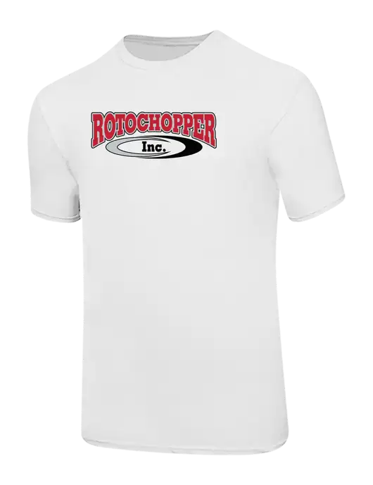 Ring Spun White 4.5 oz T-Shirt w/Rotochopper Logo