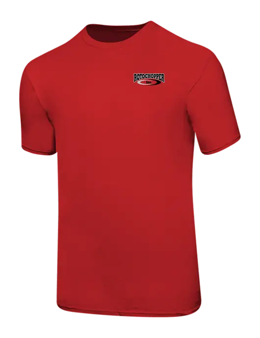 Ring Spun Red 4.5 oz T-Shirt w/Rotochopper Logo