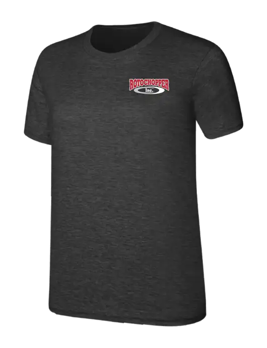 Womens Ring Spun Dark Heather Grey 4.5 oz T-Shirt w/Rotochopper Logo