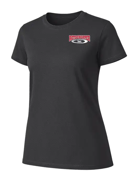 Womens Ring Spun Charcoal 4.5 oz T-Shirt w/Rotochopper Logo