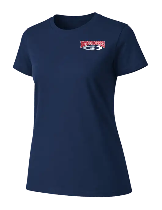 Womens Ring Spun Navy 4.5 oz T-Shirt w/Rotochopper Logo