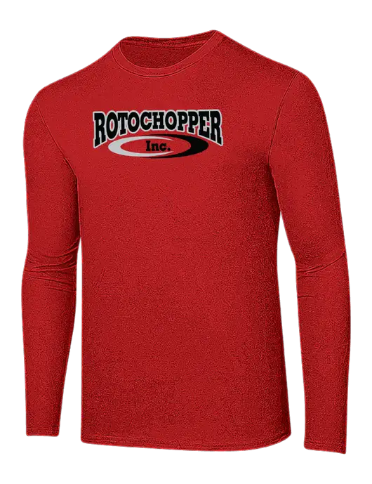 Ring Spun Dark Red 4.5 oz Long Sleeve T-Shirt w/Rotochopper Logo