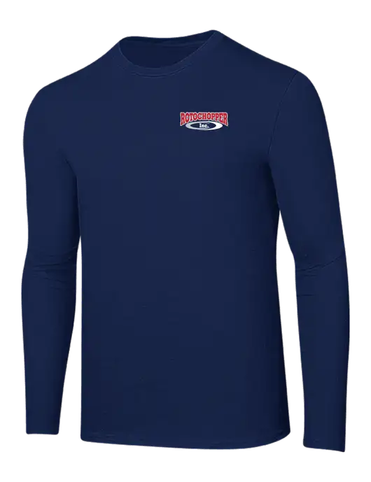 Ring Spun Navy 4.5 oz Long Sleeve T-Shirt w/Rotochopper Logo