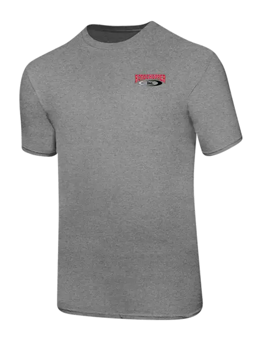 Ring Spun Light Heather Grey 4.5 oz T-Shirt w/Rotochopper Logo