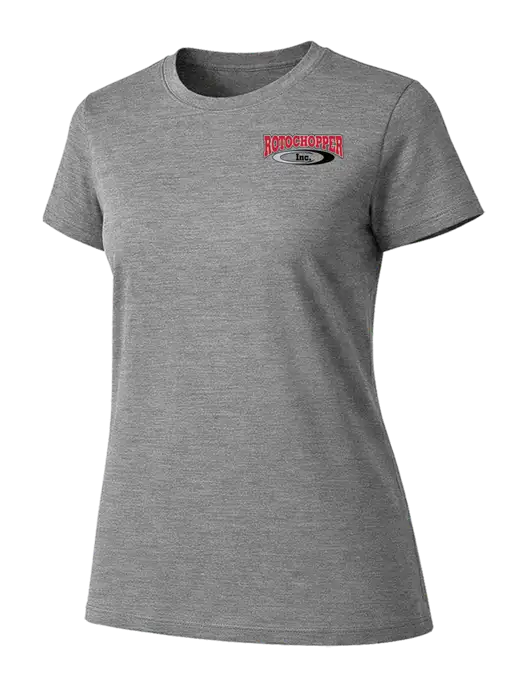 Womens Ring Spun Light Grey Heather 4.5 oz T-Shirt w/Rotochopper Logo