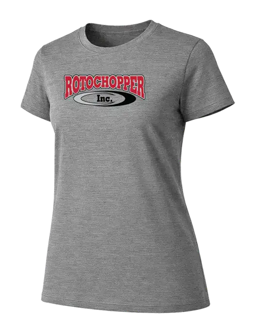 Womens Ring Spun Light Grey Heather 4.5 oz T-Shirt w/Rotochopper Logo