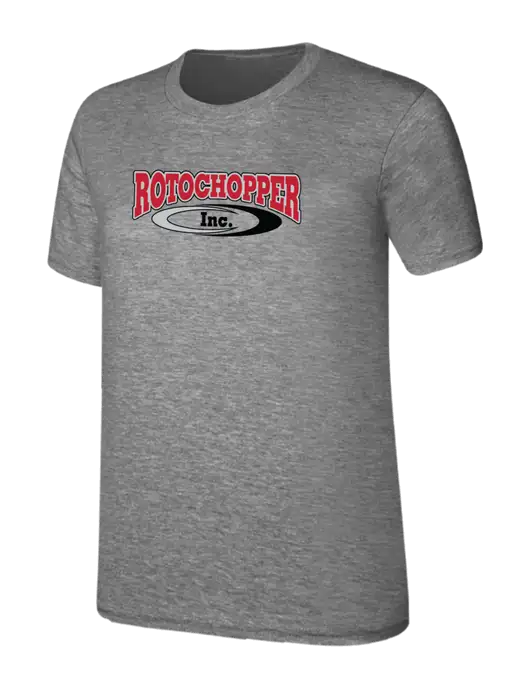 Womens Ring Spun Light Grey Heather 4.5 oz T-Shirt w/Rotochopper Logo
