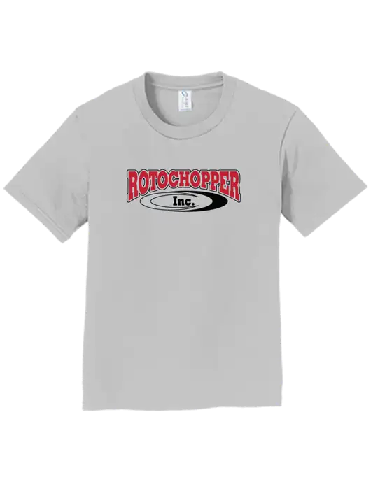 Youth Ring Spun Silver 4.5 oz T-Shirt w/Rotochopper Logo