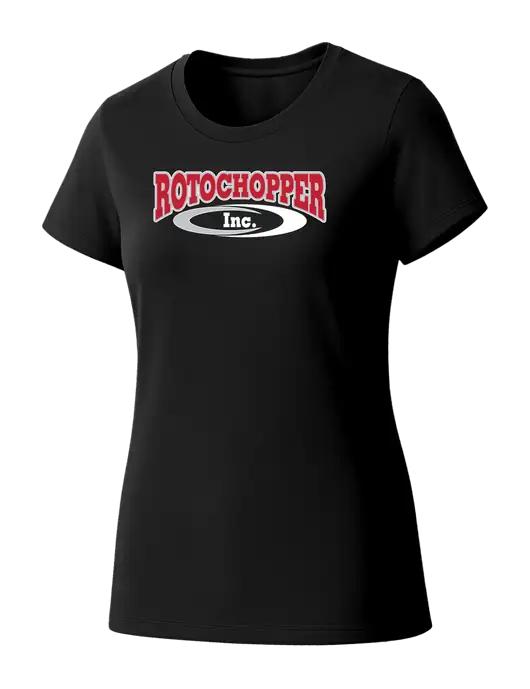Womens Seriously Soft Black T-Shirt w/Rotochopper Logo