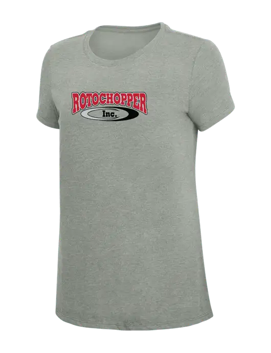 Womens Simply Soft Grey Frost 4.5oz  Poly/Combed Ring Spun Cotton T-Shirt w/Rotochopper Logo