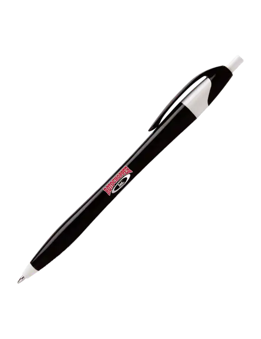 Novella Black/White Executive Pen - Blue Ink w/Rotochopper Logo