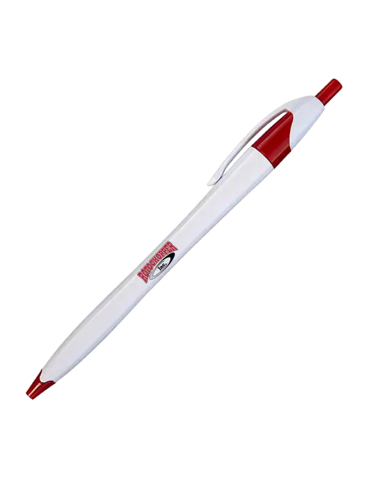 Novella White/Red Classic Pen - Blue Ink w/Rotochopper Logo
