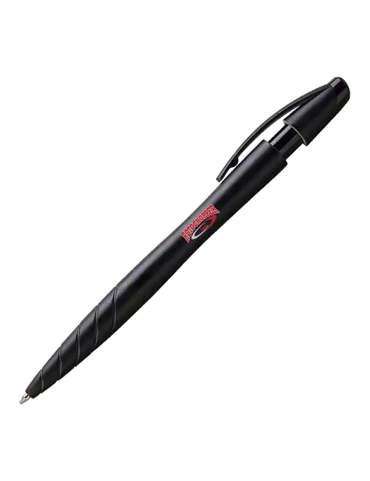 Awali Black Metallic Pen - Black Ink w/Rotochopper Logo
