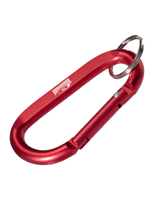 Red Carabiner & Key Ring w/Rotochopper Logo