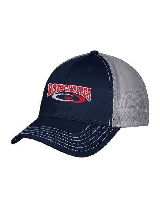 Navy/Grey Mesh Trucker Cap Snap Back w/Rotochopper Logo
