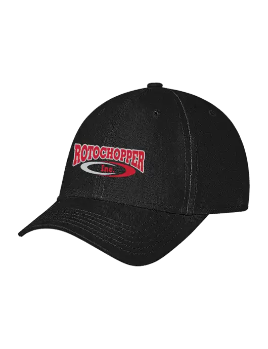 Black Structured Soft Snap Closure Hook & Loop Cap w/Rotochopper Logo