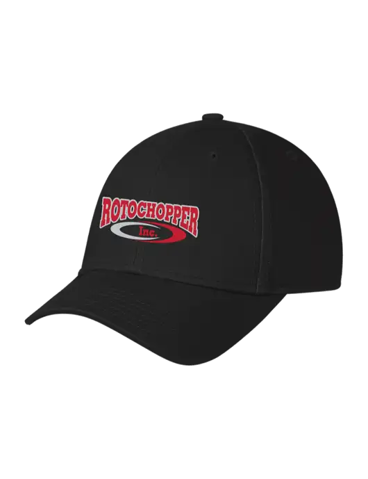 Black Structured Cap Hook & Loop w/Rotochopper Logo