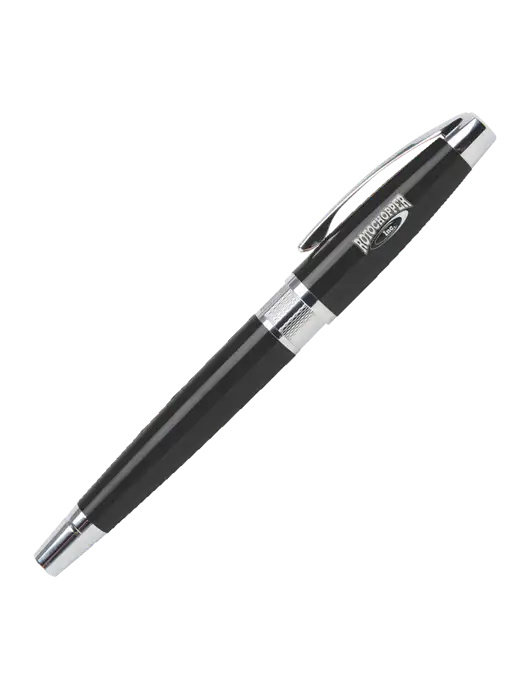 Masscotti Black Rollerball Pen - Black Ink w/Rotochopper Logo