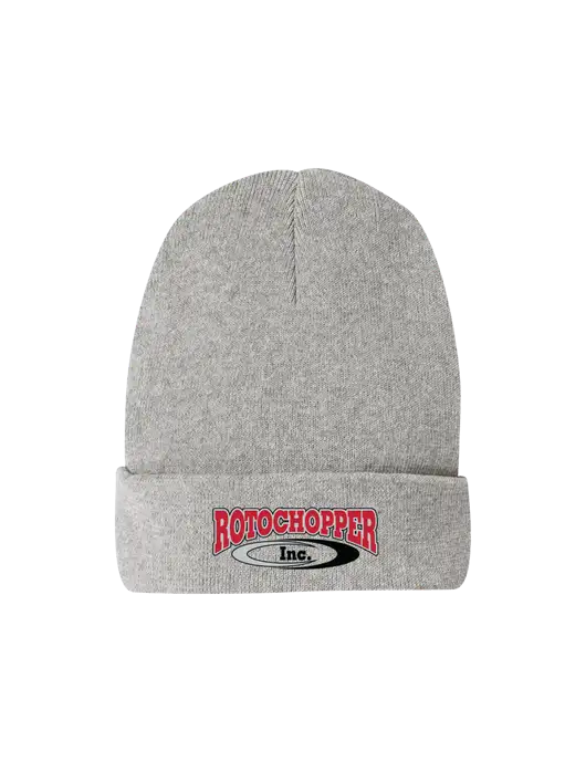 Recycled Light Heather Grey Beanie w/Rotochopper Logo