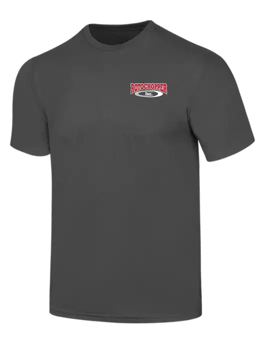 Simply Soft Charcoal 4.5oz  Poly/Combed Ring Spun Cotton T-Shirt w/Rotochopper Logo