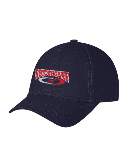 Navy Structured Soft Snap Closure Hook & Loop Cap w/Rotochopper Logo