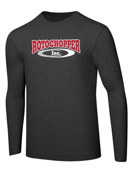 Ring Spun Dark Heather Grey 4.5 oz Long Sleeve T-Shirt w/Rotochopper Logo