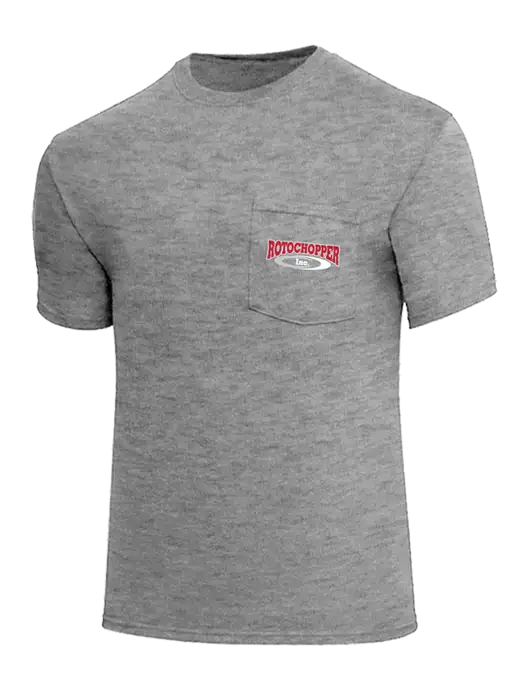 Core Blend Medium Grey Heather Pocket T-Shirt w/Rotochopper Logo
