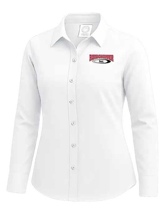 Brooks Brothers Womens White Wrinkle-Free Stretch Nailhead Shirt w/Rotochopper Logo