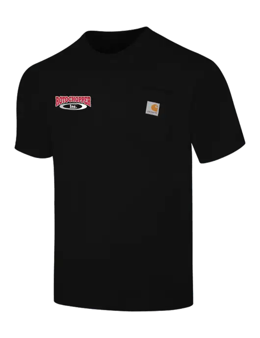 Carhartt Loose Fit Workwear Black Short Sleeve Pocket T-Shirt w/Rotochopper Logo