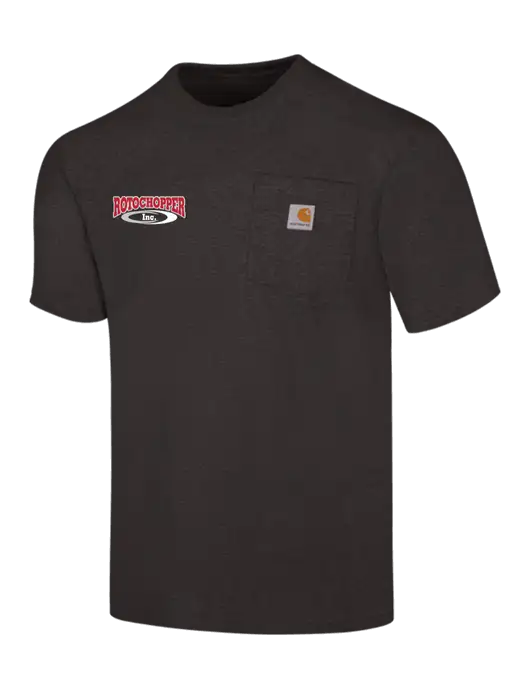 Carhartt Loose Fit Workwear Charcoal Heather Short Sleeve Pocket T-Shirt w/Rotochopper Logo