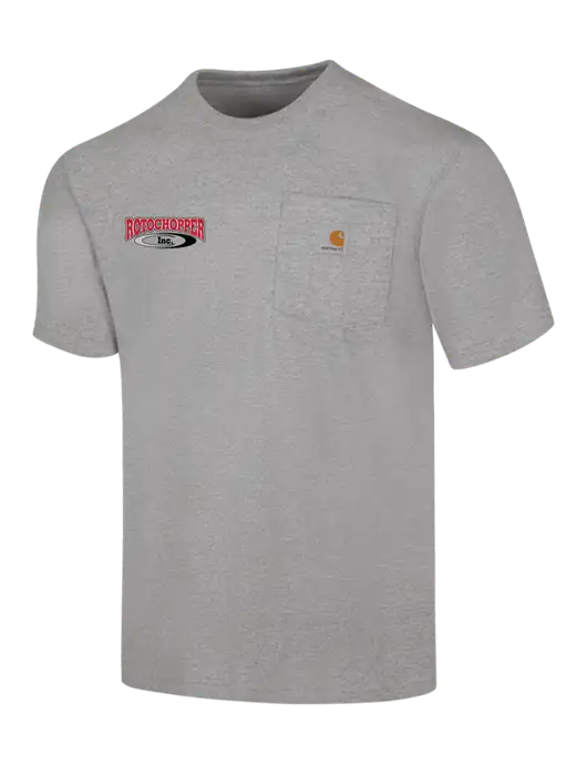 Carhartt Loose Fit Workwear Light Grey Heather Short Sleeve Pocket T-Shirt w/Rotochopper Logo