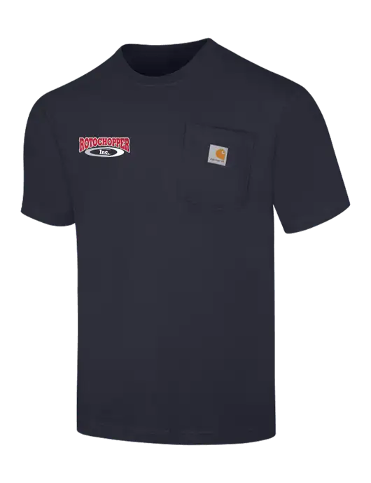 Carhartt Loose Fit Workwear Dark Navy Short Sleeve Pocket T-Shirt w/Rotochopper Logo