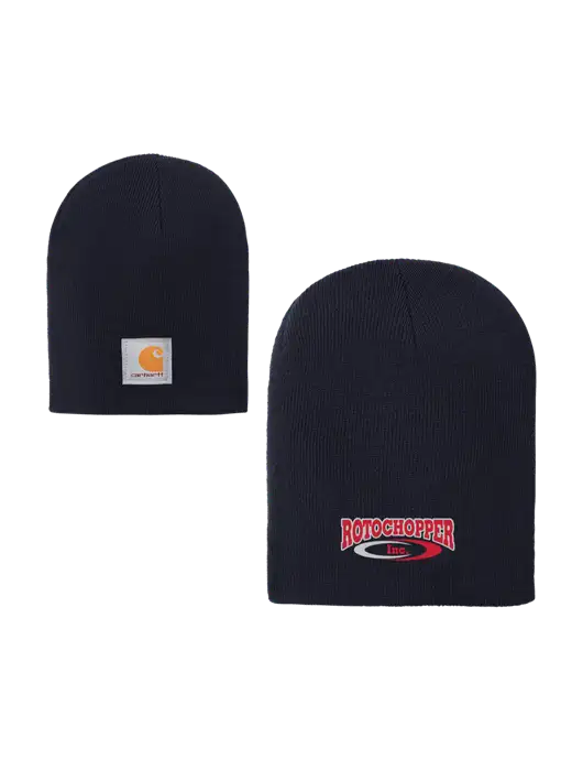 Carhartt Dark Navy Acrylic Knit Hat w/Rotochopper Logo