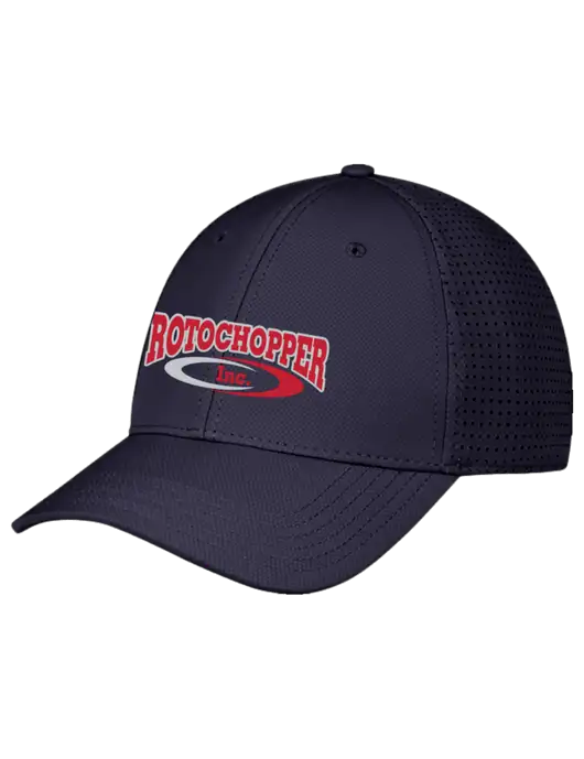 Navy Performance Stretchable Cap Hook & Loop w/Rotochopper Logo