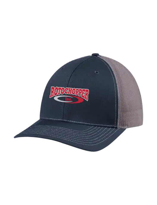 Richardson Adjustable Snapback Original 112 Trucker Cap Navy w/Charcoal Mesh w/Rotochopper Logo